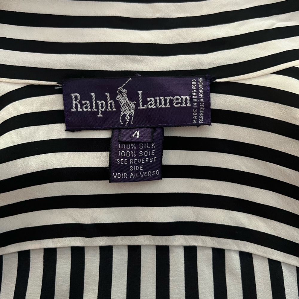 Ralph Lauren Purple Label 100% Silk Long Sleeve Blouse Shirt Top Size 4 $990